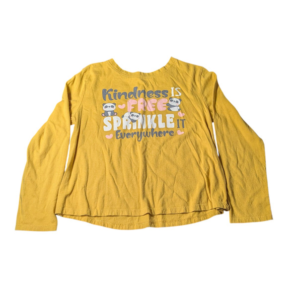 Yellow long-sleeve t-shirt Kindness is Free Sprinkle it Everywhere Size Large 14 - Picture 1 of 6